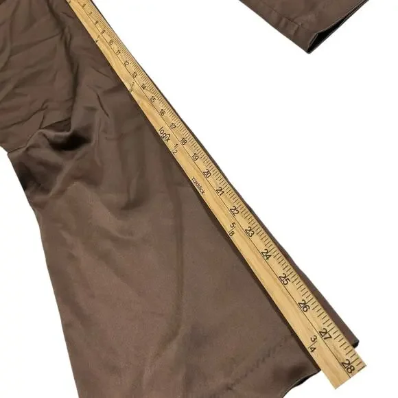 Vintage Cache Womens 6 Y2K Bronze Metallic Satin Brown Bootcut Pants Low Rise - Picture 13 of 14